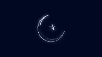 estrella y creciente firmar icono animación, Luna y estrella icono animación video