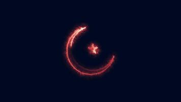 star and crescent sign icon animation, Moon and star icon animation video