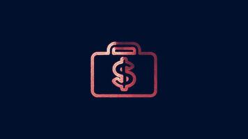 Dollar money symbol, money neon icon, cash sign loop concept. video