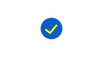 check mark icon animation on a white background. Success, correct or right choice icon animation. video