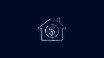 casa con dólar símbolo icono aislado video