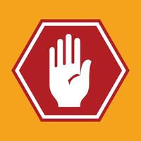 mano detener icono. prohibición signo. sencillo ui diseño vector