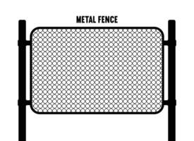 Chain link fence. Fences made of metal wire mesh on white background. Wired Fence pattern in realistic style vector
