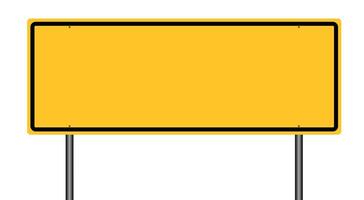 la carretera amarillo tráfico signo. blanco firmar Bosquejo con sitio para texto. aislado información signo. dirección. ilustración vector