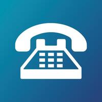 a telephone icon on a blue background vector
