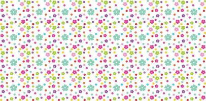 colorful flowers different styles and shapes seamless pattern vector