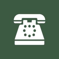 a telephone icon on a green background vector