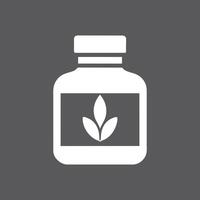 a bottle of medicine with a leaf icon vector