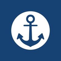 an anchor icon on a blue background vector
