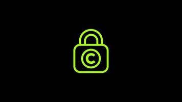 Digital security lock icon technology concept of cybersecurity. animated security icon, lock icon video