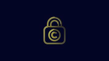 Animé Sécurité icône, fermer à clé icône, numérique Sécurité fermer à clé icône La technologie concept de la cyber-sécurité video