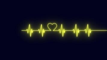 batimento cardiaco pulso taxa linha. ekg pulso onda linha animação. video