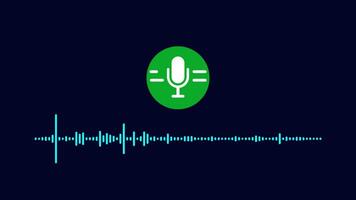 voix reconnaissance orateur icône avec l'audio vague de isolé sur foncé Contexte. video