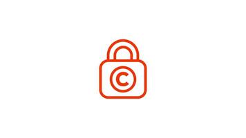 Digital security lock icon technology concept of cybersecurity. animated security icon, lock icon video