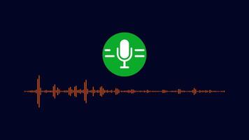 voice recognition speaker icon with audio wavefrom isolated on dark background. video