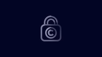 Digital security lock icon technology concept of cybersecurity. animated security icon, lock icon video