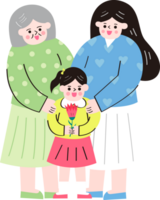 Grandmother and Mother hold a girl png