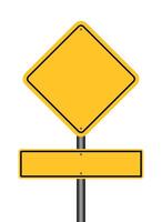 Empty plate warning road sign vector