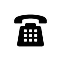 a black and white telephone icon on a white background vector