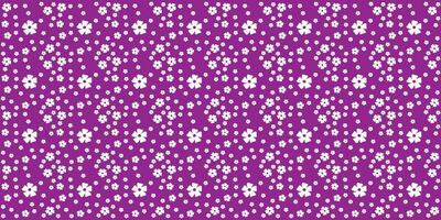 Textile fabric ditsy flowers background in violet tones vector