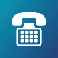 a telephone icon on a blue background vector
