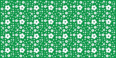 green plain flower pattern background vector