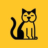 cat icon domestic cat isolated on yellow background vector