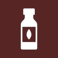 a bottle of oil on a brown background vector