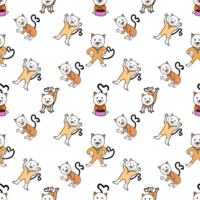 seamless pattern background with orange cats png
