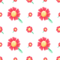 seamless pattern background of cute red flower png