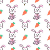 seamless pattern background with bunny and carrot png