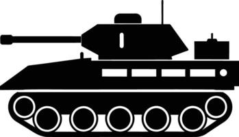 negro tanque silueta en blanco antecedentes vector