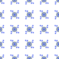 seamless pattern with blue tones of the Bohemian style are created from circles and lines png