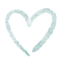 Blue textured heart element, isolated with transparent background png