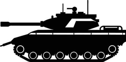 negro tanque silueta en blanco antecedentes vector