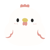 Cute White chicken illustration png