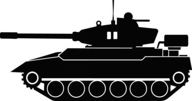 Black tank silhouette on white background vector