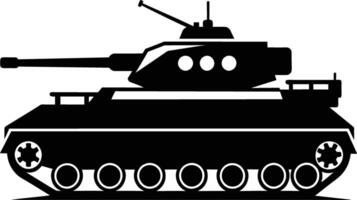 Black tank silhouette on white background vector