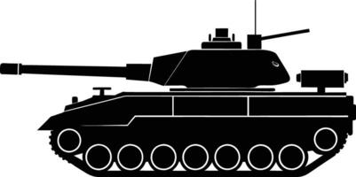 negro tanque silueta en blanco antecedentes vector