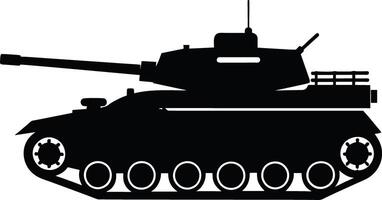 negro tanque silueta en blanco antecedentes vector