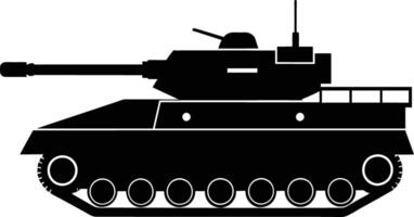 negro tanque silueta en blanco antecedentes vector