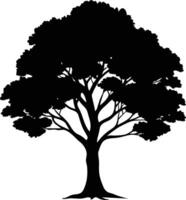 Black gum tree silhouette on white background vector