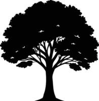 Black gum tree silhouette on white background vector