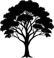 Black gum tree silhouette on white background vector