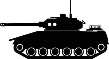 Black tank silhouette on white background vector