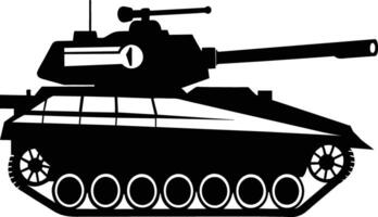 Black tank silhouette on white background vector