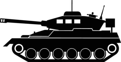 negro tanque silueta en blanco antecedentes vector