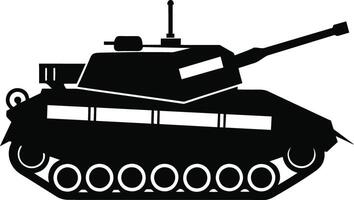 negro tanque silueta en blanco antecedentes vector