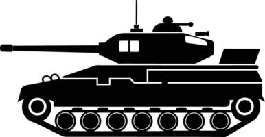 negro tanque silueta en blanco antecedentes vector