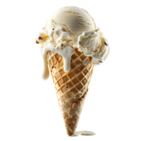 vanille la glace crème cône fusion. vanille la glace crème égouttage. vanille dessert png